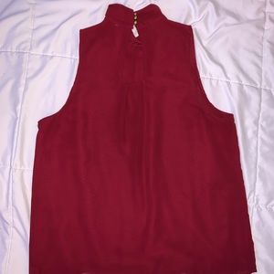 Red Sleeveless Blouse